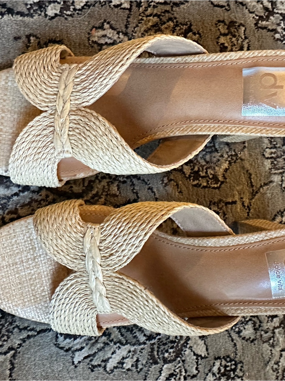 DV by Dolce Vita Natural Straw Braided Slide Mules